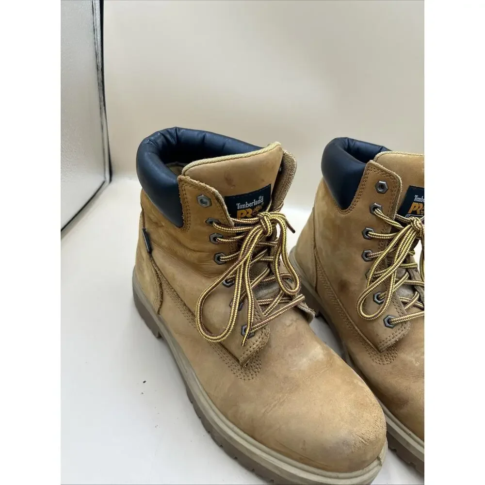 Timberland Pro Boots Mens Size 10W Direct Attach Soft Toe Work Wheat Nubuck